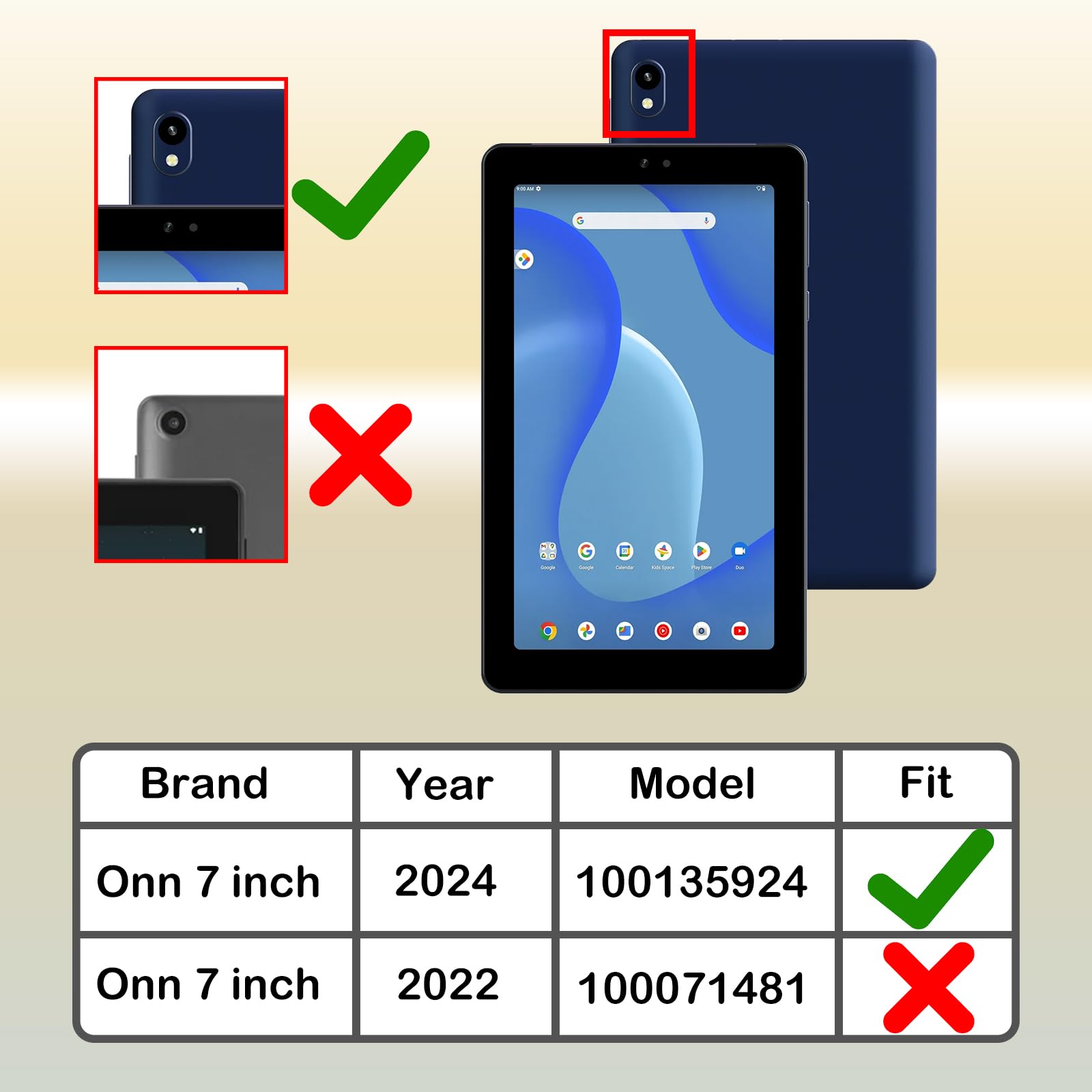 Kwamaz for Onn 7 inch Tablet Case (2024) Model