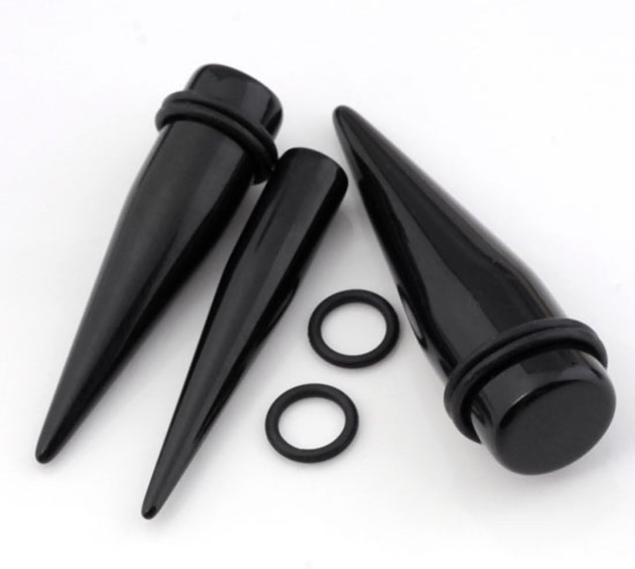 JOVIVI 10-20mm Acrylic Spike Rivet Taper Ear Expander Stretchers Plug Piercing Kit 6pcs, Black, 6 Count (Pack of 1) - Image 4