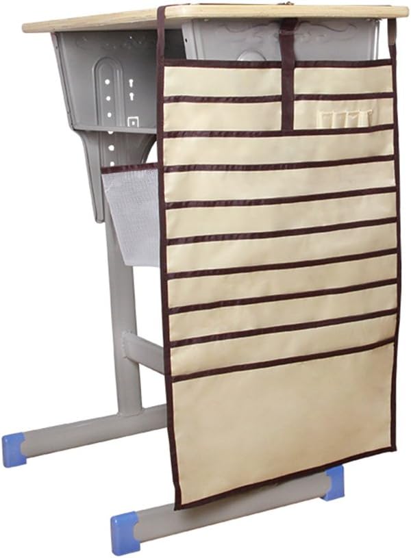 DFHHG® Student Book Stand 64 * 43 Cm Desk Hanging Book Bag Black Brown Color durable ( Color : Beige )