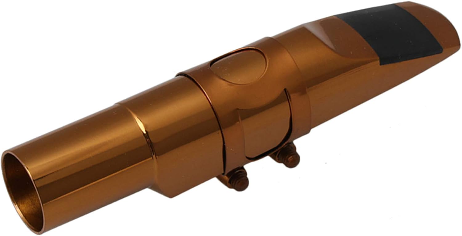 Yibuy Rose Gold B Flat Tenor Saxophone Sax Mouthpiece with Ligature Cap 9#, Rose Golden, 3.2x2.7x10.8cm/0.87x0.75x4.21inch(LxWxMin H) - Image 3