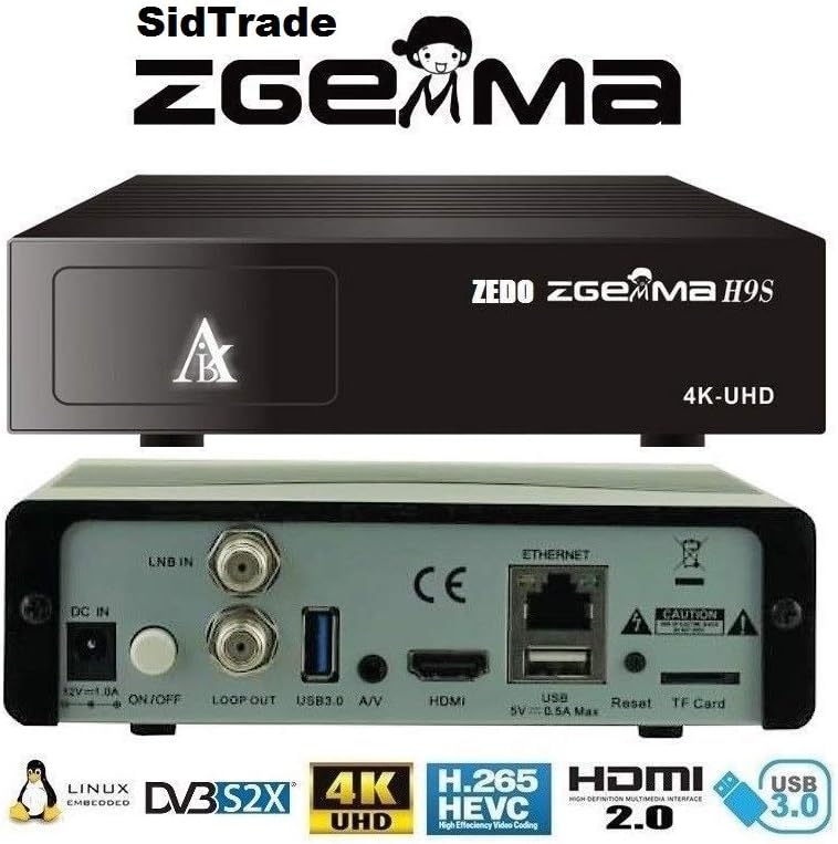 SidTrade - Zgemma H9S Enigma 2 Stalker DVB S2X Satellite Receiver IPTV Ultra HD 4K FTA UHD