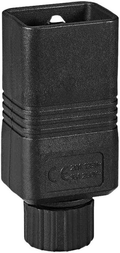 sourcing map AC 110-250V 16A Male IEC320 C20 Power Socket Adapter Receptacle Connector, Black - Image 4
