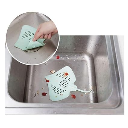 RIANZ Silicone Ray Fish Sink Filter Bathroom Sucker Floor Drains Shower Hair Sewer Filter Colanders Strainer (Colour May Vary)