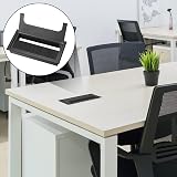 HAOCHEN Desk Table Grommets Aluminum Rectangle Cable Covers 160x80mm Black (2 view 6