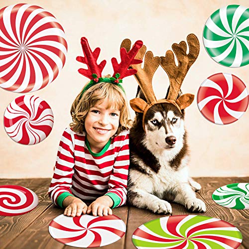 Christmas Wall Decals 58Pcs in 8 Sheet Candy Decorations Big Peppermint Floor Decals Stickers for Christmas Candyland Christmas Wall Decals Candy Party Decoration Supplies Xmas Candy Land Party Decor Decals for Floors, Windows, Walls and Counters
