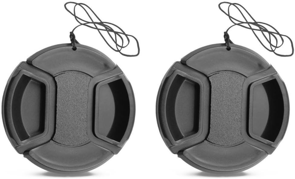 Eggsnow Lens Cap(2- Pack) 49mm Center Pinch Front Camera Lens Cover for Canon Nikon Sony Cameras
