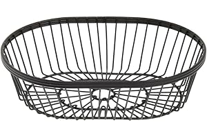 American Metalcraft WBBV90 Wire Basket, Oval Black 9" L x 6" W x 2 ¾" H