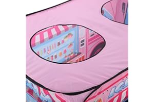 Alomejor Children Tent, Foldable Popup Quick Assembly, Independent Open Room Tent for Breathable Tulle (ice Cream Truck)