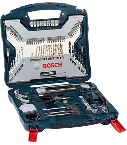 Bosch Kit de pontas e brocas em titânio X-Line com 100 peças