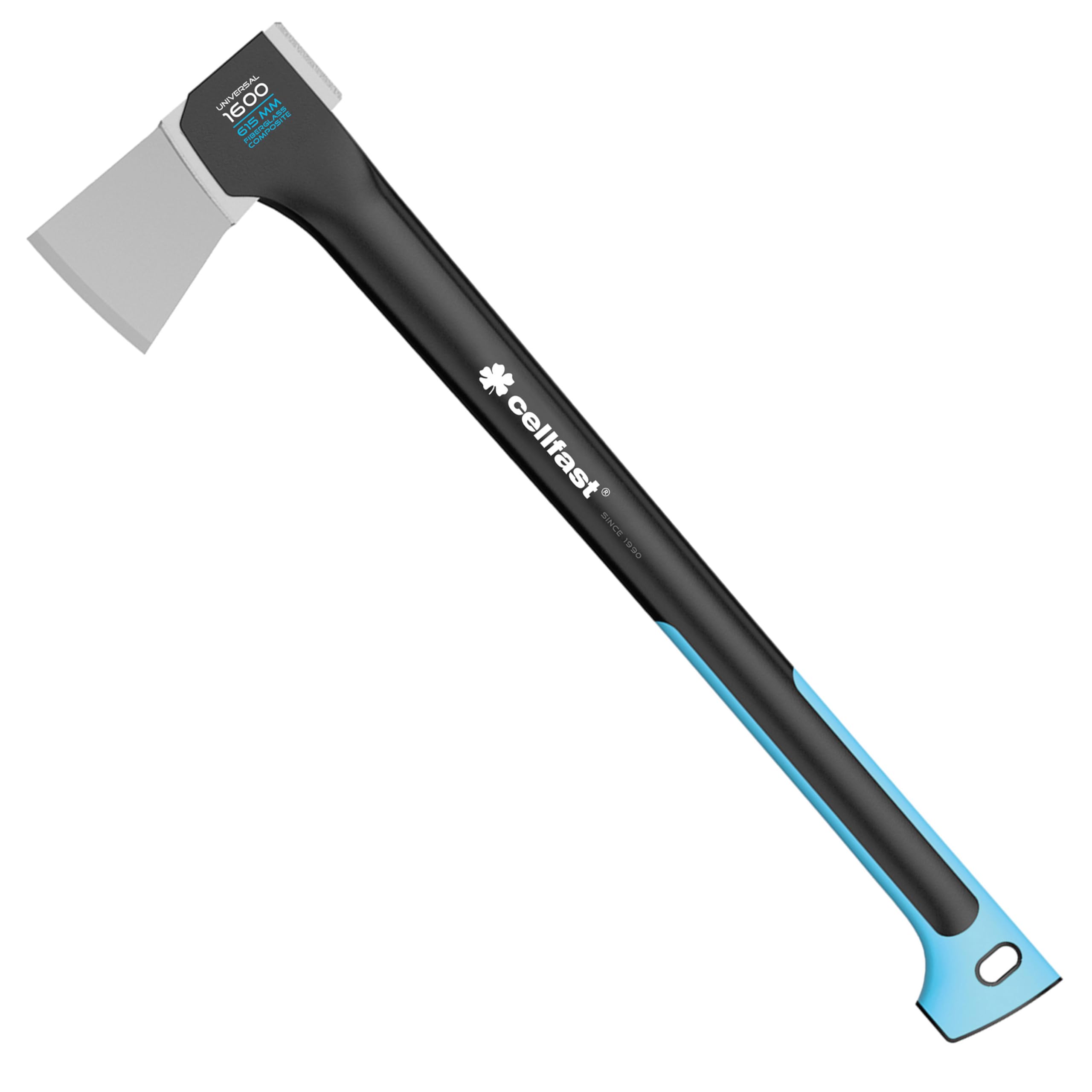 Cellfast Universal Axe U1600 ENERGO™, 1.6 kg, 615 mm, for Joinery, Cutting Branches, Bushes and Small Trees, Induction Hardened Steel, Non-slip Surface, 41-003
