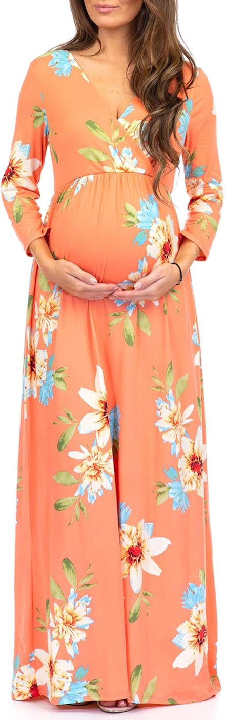 Women's Wraped Ruched Maternity Dress at  Women’s Clothing store