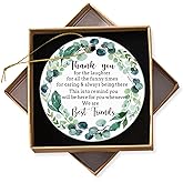 Christmas Ornaments Gift Keepsake Christmas Ornament Thank You Gifts Xmas Tree Decorations Ceramic Round Ornament with Gift Box 2.95in(Thank You for The Laughter for All Funny Times Best Friends)