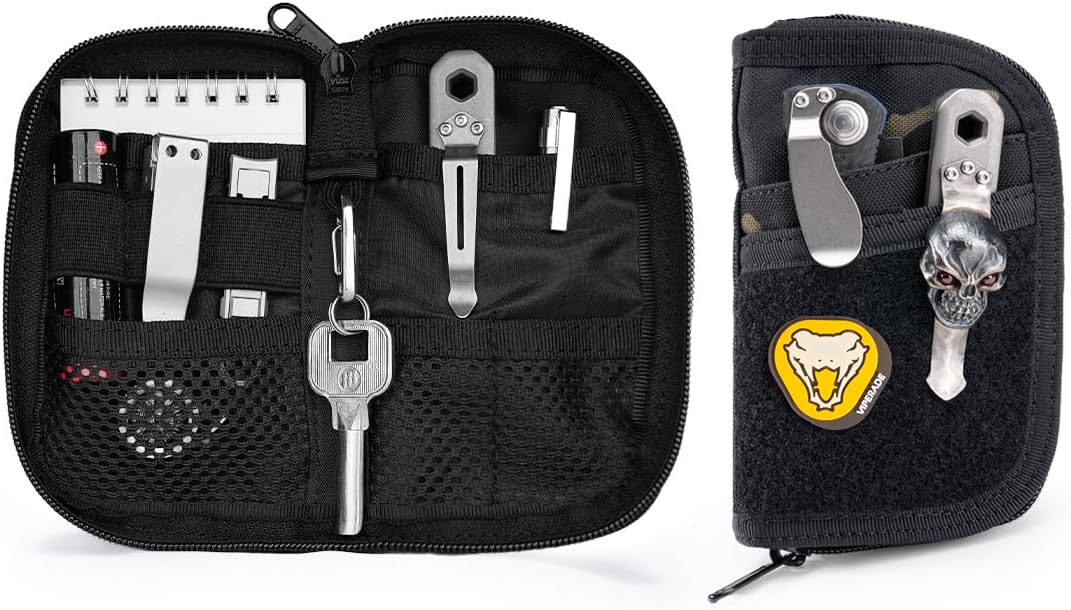 VIPERADE VE10 Small EDC Pocket Pouch, Compact Nylon EDC Organizer Pouch for Men, Small Tool Organiser with 7 Pockets, Mini Tool Organizer for Multitools