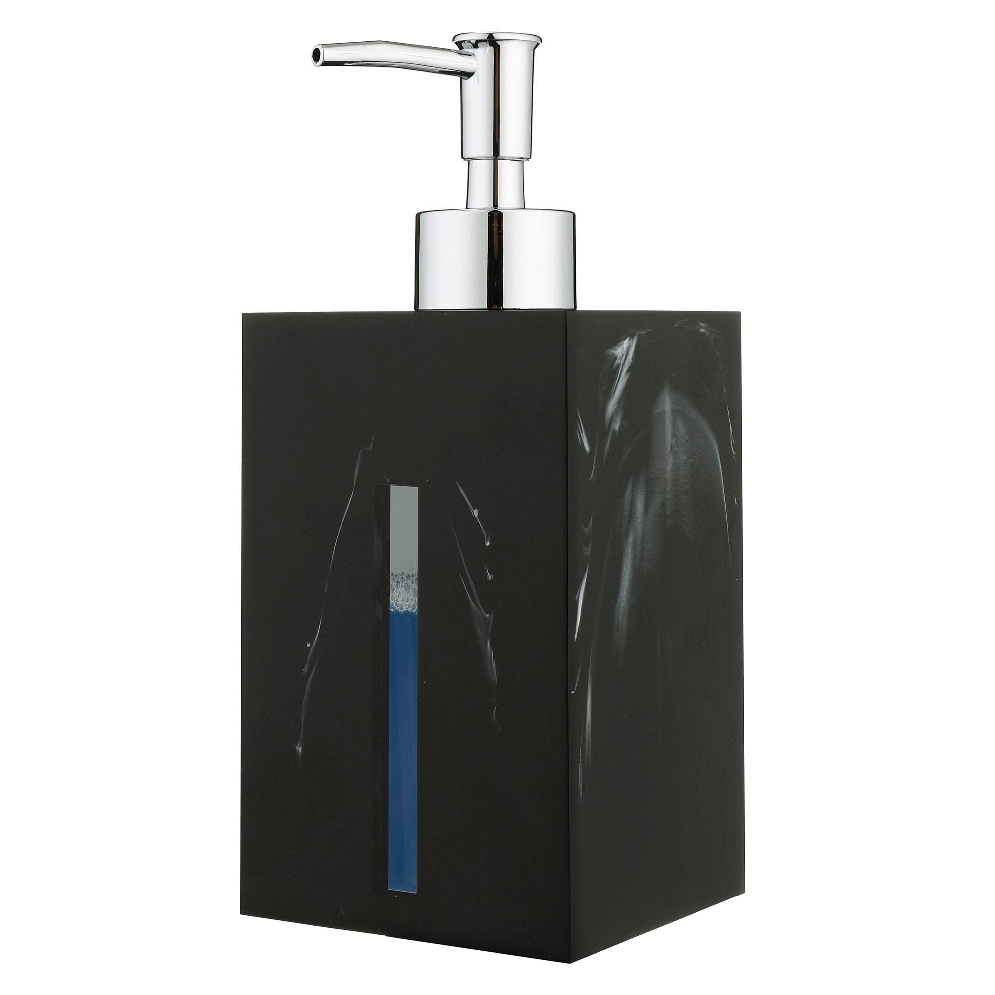 Gelory Marble Soap Dispenser,Resin Liquid Soap Dispenser with Plastic Pump For Bathroom and Kitchen(500ml/16.9oz) (Black)