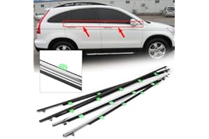Newsmarts 4pcs Window Molding Trim for Honda CR-V/CRV 2007-2011,Chrome Outer Door Weatherstrip Window Seal Belt,Replace#72410-SWA-A01 72450-SWA-A01 72910-SWA-A01 72950-SWA-A01