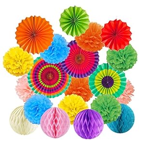 Comprar Abanicos de Papel Bola de Nido Pom Poms para Colgar Decoración para Cumpleaños Boda Carnaval Bebé Ducha Decoración Envíos Baratos o Gratis