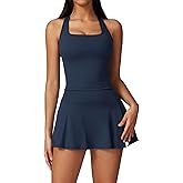 QBGJTD Womens 2 Piece Tennis Skirt Workout Skorts Athletic Set Yoga Golf Outfits for Women Two Piece Tennis Skirt Sets