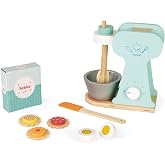Janod - Wooden Little Mixer Set - Kitchen Make-Believe Toy - 6 Accessories Included - Suitable for Ages 8 and Up, J06605, White