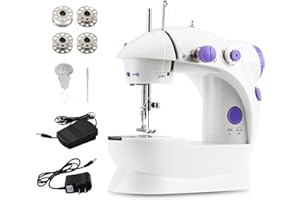 RUUTCASY Mini Sewing Machine,Portable Sewing Machine for Beginners Adult Kids, 2-Thread 2-Speed 2-Switches Electric Crafting Mending Machine Travel Automatic