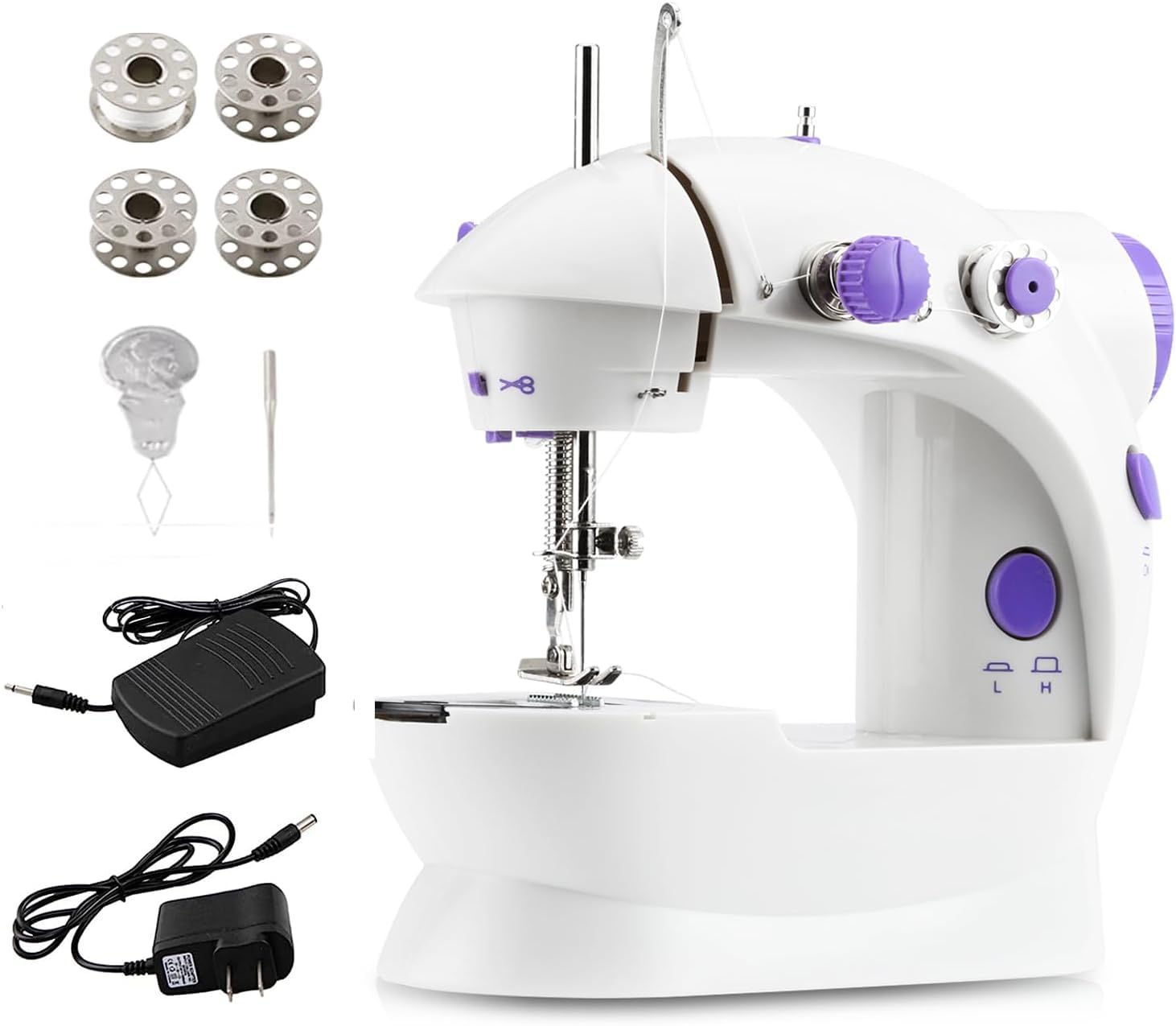 Photo 1 of Mini Sewing Machine,Portable Sewing Machine for Beginners Adult Kids, 2-Thread 2-Speed 2-Switches Electric Crafting Mending Machine Travel Automatic Sewing Machine