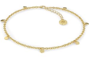 SERASAR Premium Anklet Women | 925 Sterling Silver | 18 Carat Real Gold Plating | Adjustable Length | Four Colors | Jewelry B