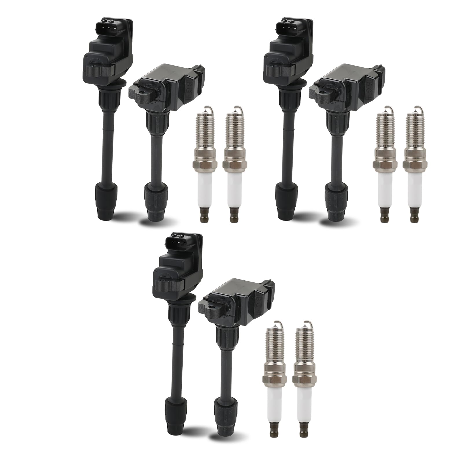 Photo 1 of JDMON 6pcs Ignition Coils Pack and Spark Plug Compatible with Infiniti I30 1996-1999, Nissan Maxima 1995-1999 3.0L V6 Replacement for UF138 7090 2244831416 2244831U05 2244831U06 2244831U15 2244831U16
