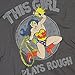 Popfunk Wonder Woman Plays Rough Licensed T-Shirt & Stickers (Medium) Charcoal