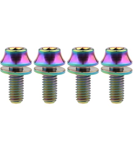 Ruimou 4Pcs M5x12mm Bolts Screw, Bicycle Water Bottle Cage Hex Bolts, For Bicycle Water Bottle Cage (Gold