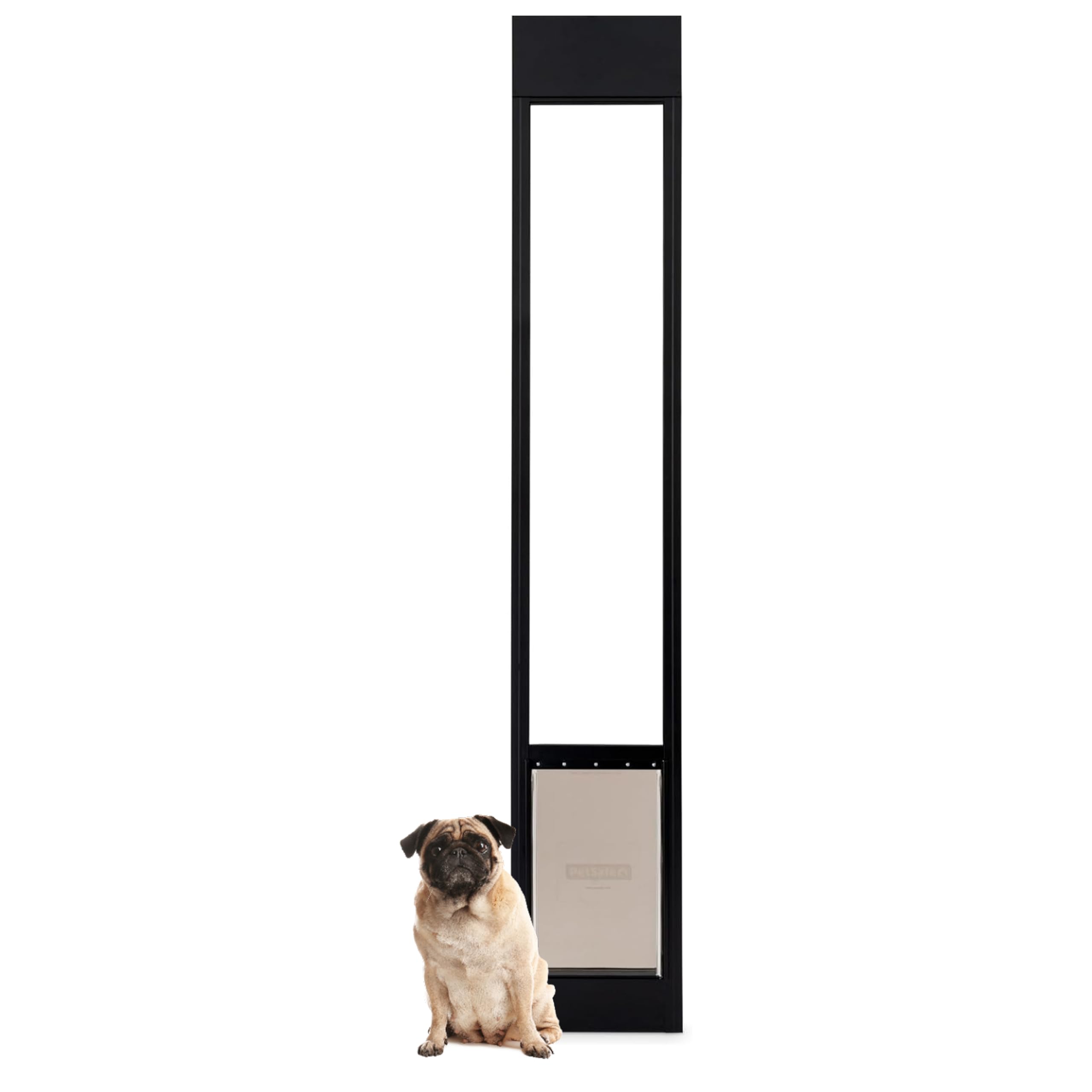 Photo 1 of PetSafe Sliding Glass Pet Door - No-Cut DIY Install Doggy Door for Renters - Aluminum Frame - Adjustable Height 75 7/8" to 80 11/16" - Ideal for Medium Dogs Up to 40 lb - Black
