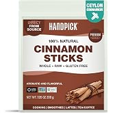HANDPICK Cinnamon Sticks (7oz) Whole, Non-GMO, Ceylon Cinnamon | Aromatic, Sweet &amp; Warm |Premium Bulk Canela from Source |For Baking, Cooking, Beverages, Mulled Drinks, Tea |Resealable Pouch