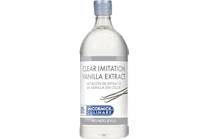McCormick Culinary Clear Imitation Vanilla Extract, 32 fl oz - One 32 Fluid Ounce Bottle of Clear Vanilla Flavoring for Baking, Perfect in Baked Goods, Frostings, Custards and Desserts