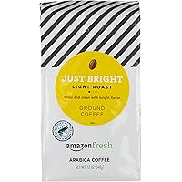 AmazonFresh Just Bright Ground Coffee, Light Roast, 12 Ounce