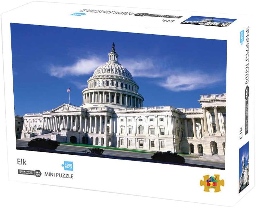 Mousmile Educational Toys White House Building Jigsaw Puzzles 1000 Piece for Adult Kids,Wooden Puzzles,Simple DIY Art Wall Decoration,World Geography and Culture (White House)