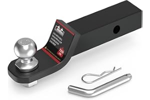 WINSBULL 2 Inch Ball Trailer Hitch 2 in Drop Receiver Hitch with 2 in Shank & Hitch Pin for Truck Towing Ball Mount, 7,250 LBS GTW, Black