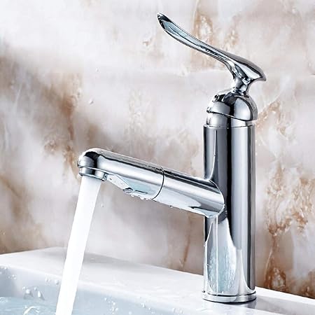 Messing Chrom Retro Warmes und kaltes Wasser Kupfer Pull Wasserhahn
