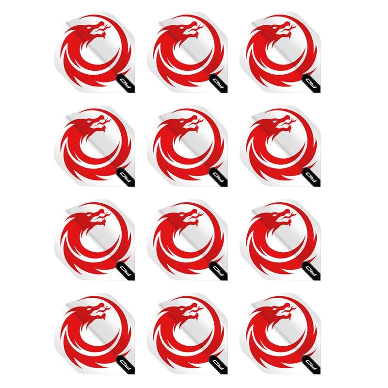 RED DRAGON White Dragon Design Hardcore XT Dart Flights - 4 Sets Per Pack