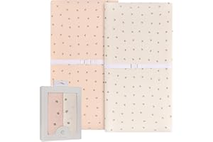 ELY'S & CO. Ely’s & Co. Changing Pad Cover, Diaper Changing Table Sheets, 2 Pack, Cradle Sheet Set for Baby Girls, 100% Jersey Knit Cotton, Pink Vintage Floral Collection, 32”x16”x5”