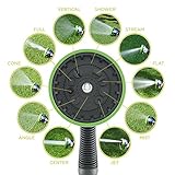 Hose Nozzle Garden Water Sprayer | Ergonomic Comfort Handle with Thumb Control Grip | 10 Spray Pattern Watering System for Optimal Water Flow by Hoz Nozul