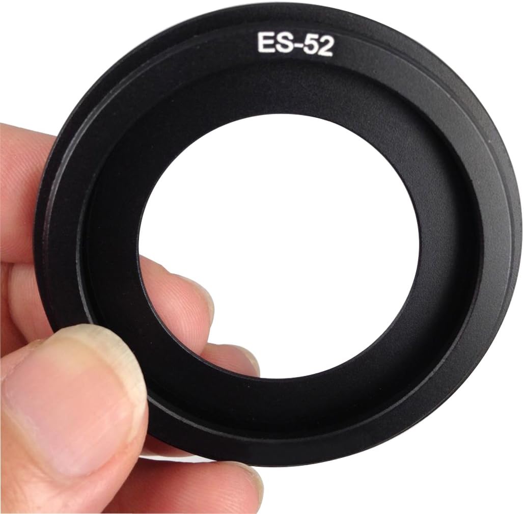 JUNIPA ES-52 Metal Lens Hood Shade for Canon EF 40mm F/2.8 STM Pancake Lens, EF-S 24mm F/2.8 STM Lens
