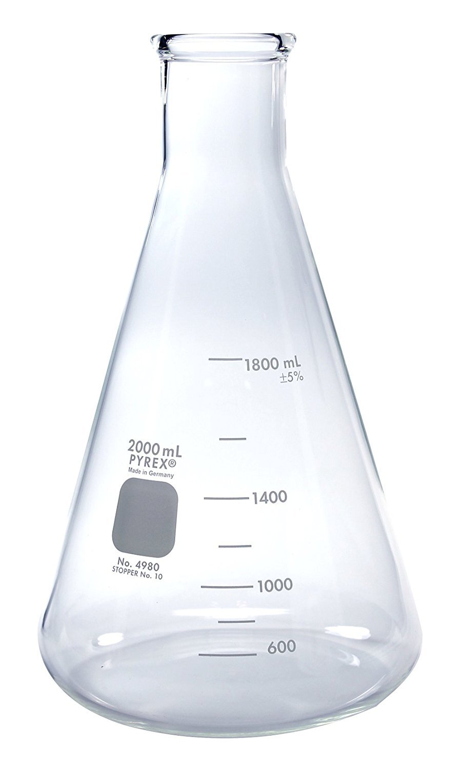 Flask Erlenmeyer Narrow Mouth Pyrex Glass 2l Amazon Com Industrial Scientific