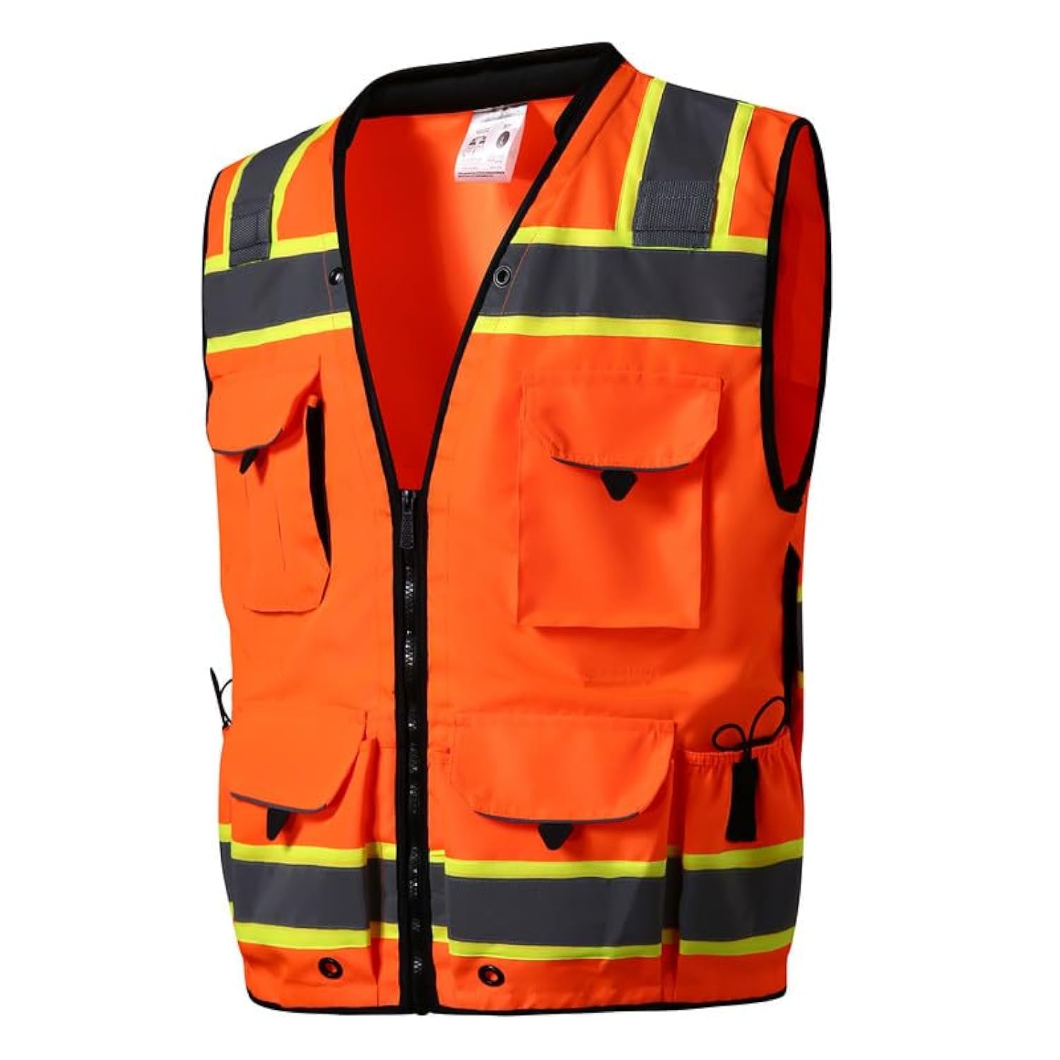 SKSAFETY 12 Pockets Professional level Safety Vest, Class 2 High Visibility Vest, ANSI/ISEA Image
