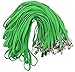 Bird Fiy® 50 Pcs Lanyard Bulldog Clip 32-inch Flat Braid Neck Lanyard for Id Cards/badges (Green)