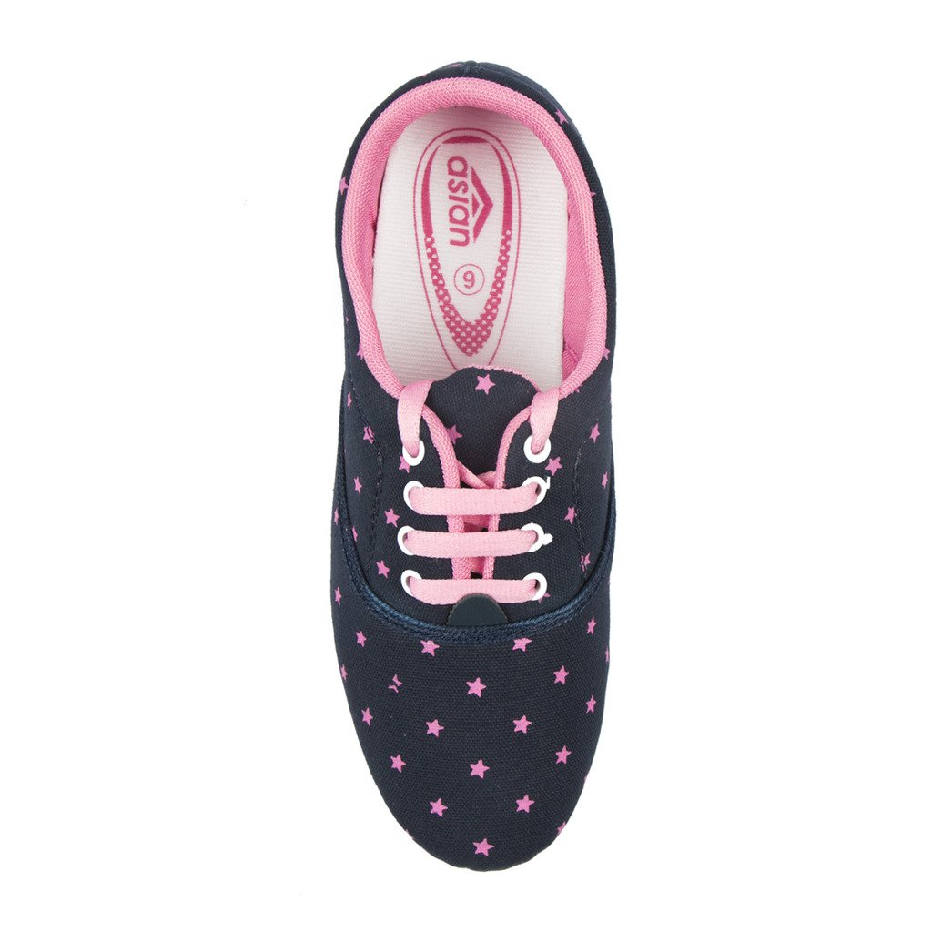 asian shoes rl-23 navy blue pink canvas women shoes