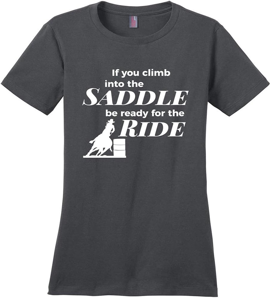 Ready for The Ride Barrel Racing Rodeo Horse T-Shirt for Women
