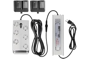 HNZXIB Mist Maker Fogger 6 Head Ultrasonic Mist Fogger with Power Supply，6 Head Ultrasonic Mist Maker Fogger,Mist Maker Fogger Water Fountain for Rockery/Pool/Fish Pond Fog (Sliver 6 Heads)