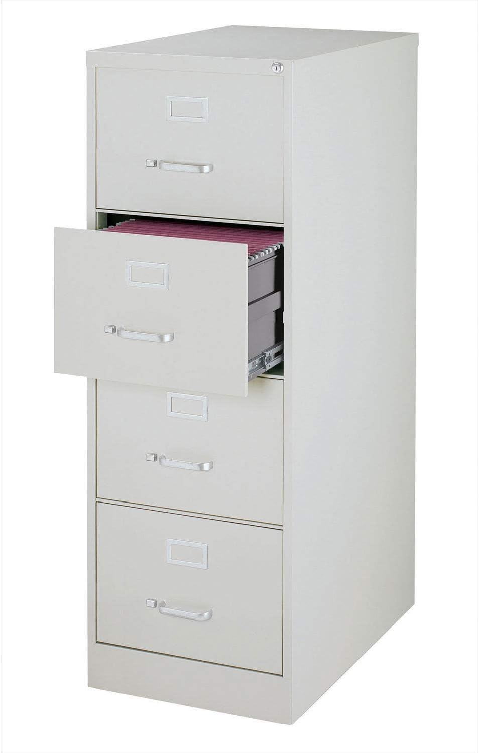 Amazon Com Hirsh Industries 25 Deep Vertical File Cabinet 4 Drawer Legal Size Light Gray 17550 Office Products