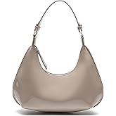 Cute Shoulder Bags for Women, Small Going Out Purse Patent Leather Crescent Bag Women's Shoulder Handbags with Zipper Closure