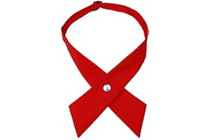 CANJOYN Solid Color Criss-Cross Tie Girls‘ School Uniform Cross Adjustable Bowtie