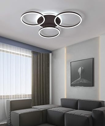 70w Elegant Led Plafonnier Chambre A Coucher Ronde Luminaire 3 Anneau Marron Bureau Maison Lampe De Plafond Cuisine Eclairage Interieur Decoration Salon Salle A Manger Boutique O80 8cm 6000k Amazon Fr Luminaires Et Eclairage
