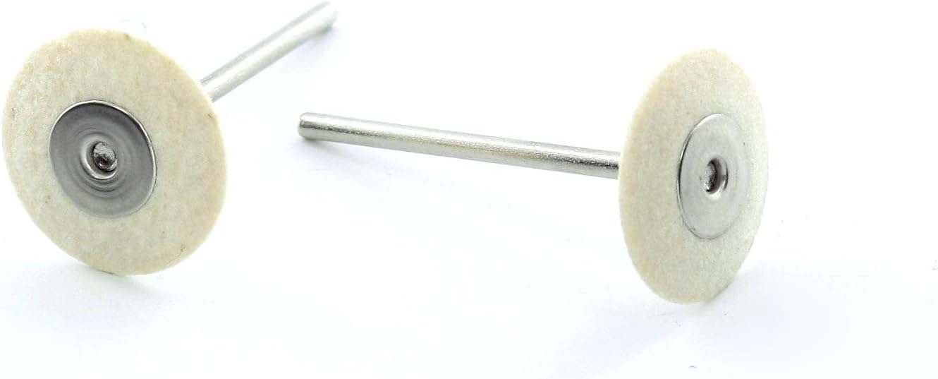 ROTACRAFTKnife-Edge Felt Wheel Buffs, Pack of 2, Silver